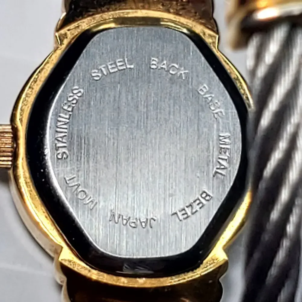 Vtg Persona Watch Women Rainbow Cab Hinged Open Cuff Band Untested